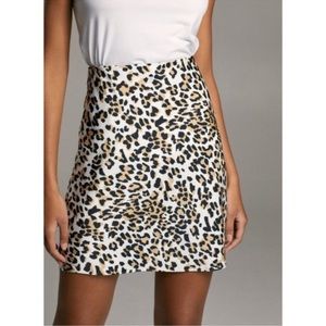 Babaton Leopard Print Lexi Satin Only Mini Skirt Size 8